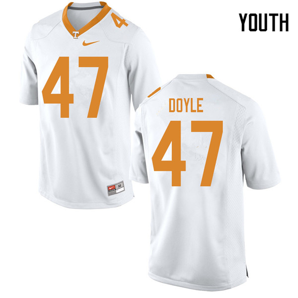 Youth #47 Joe Doyle Tennessee Volunteers College Football Jerseys Sale-White - Click Image to Close